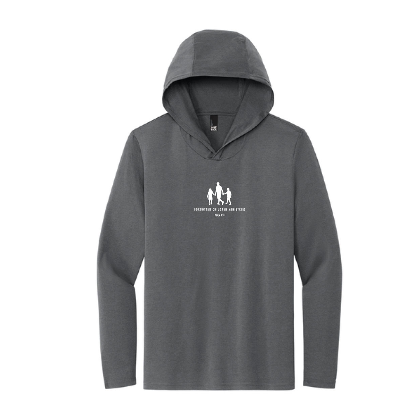 FCM Triblend Long Sleeve Hoodie in Charcoal