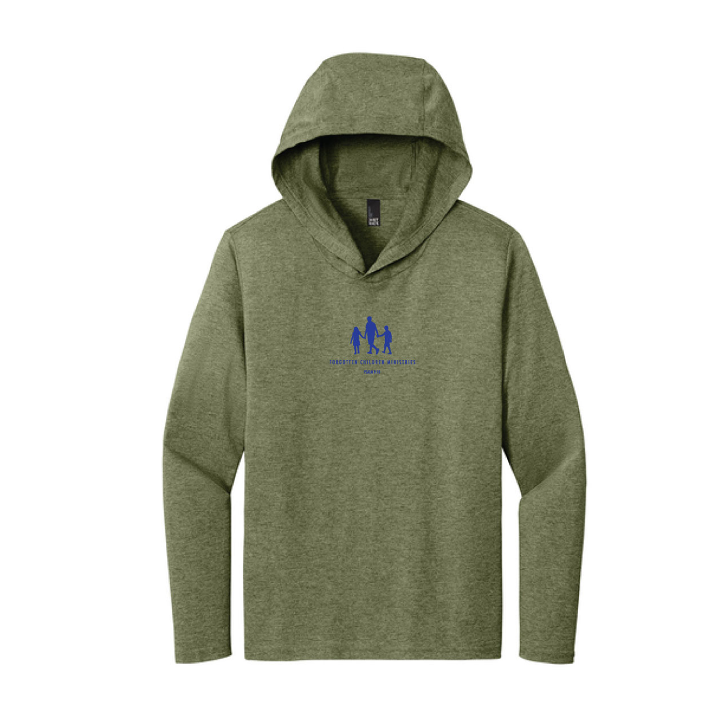 FCM Triblend Long Sleeve Hoodie in Military Green