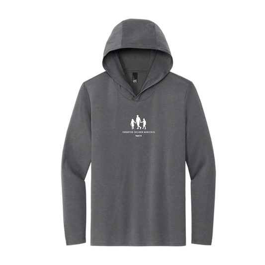 FCM Triblend Long Sleeve Hoodie in Charcoal