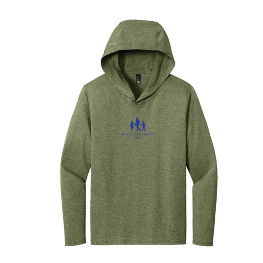 FCM Triblend Long Sleeve Hoodie in Military Green
